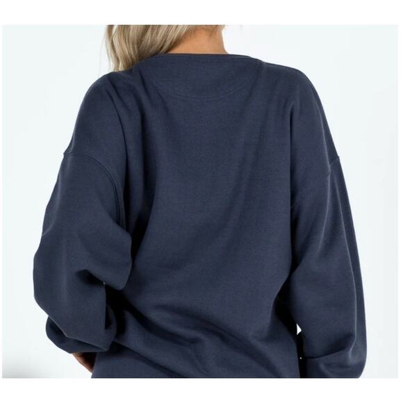 Princess Polly slate/eggshell Bubble text Dream fleece SMALL crewneck Sweatshirt - Picture 6 of 10